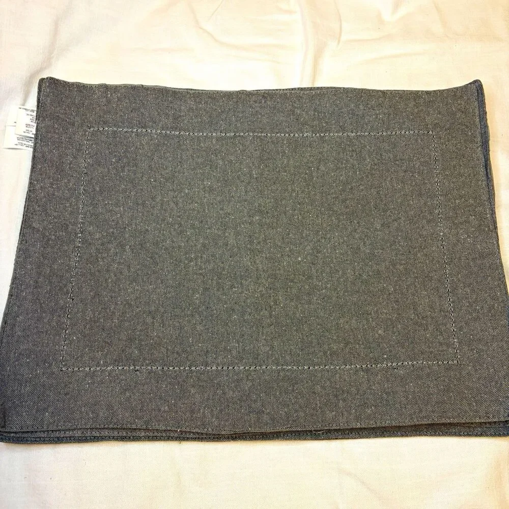 Hobby Lobby Set of 6 Gray Cotton Solid Rectangular Placemats 13 x 18